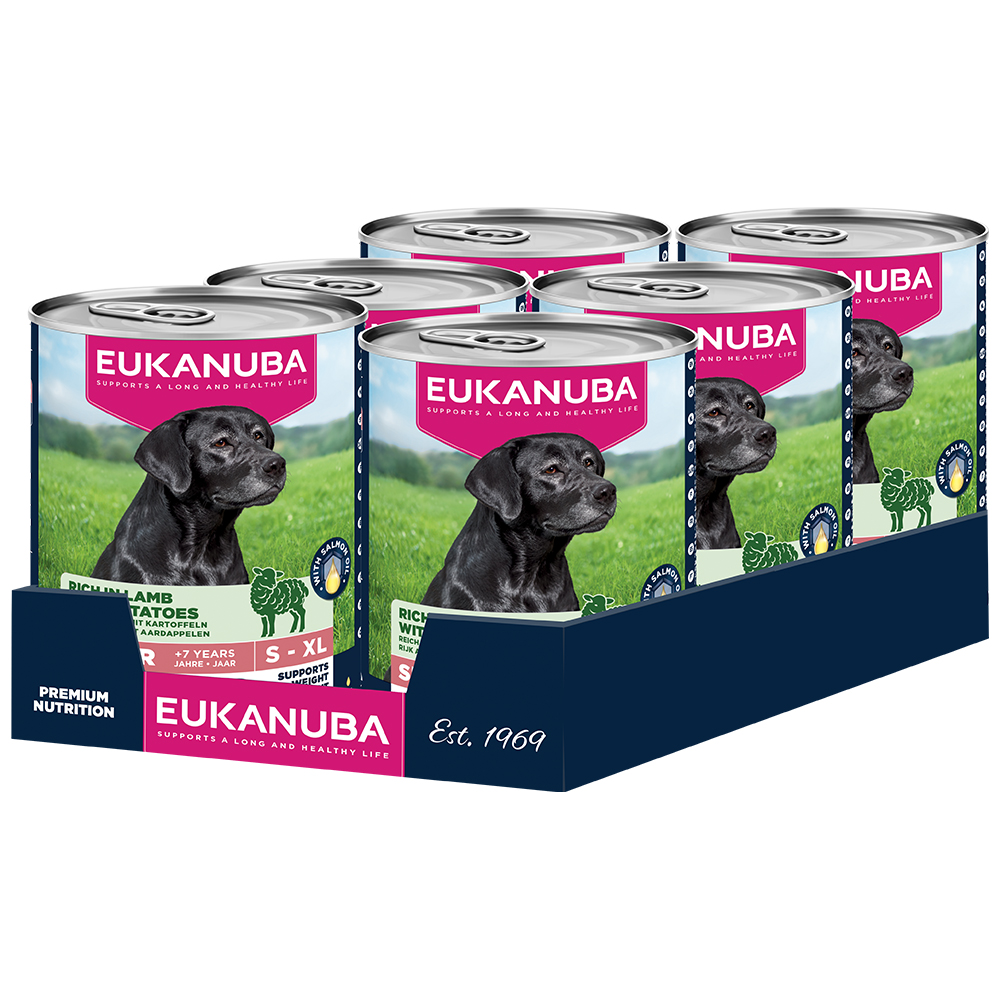Eukanuba 6x400g  Senior rijk aan lam met aardappelen natvoer voor honden