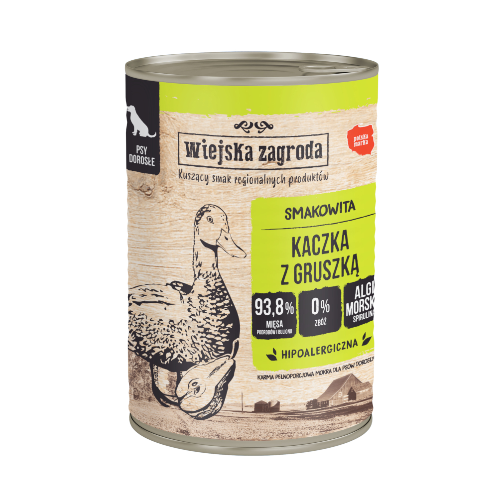 Wiejska zagroda Voordeelpakket  Dog 24 x 400 g - Eend met Peer