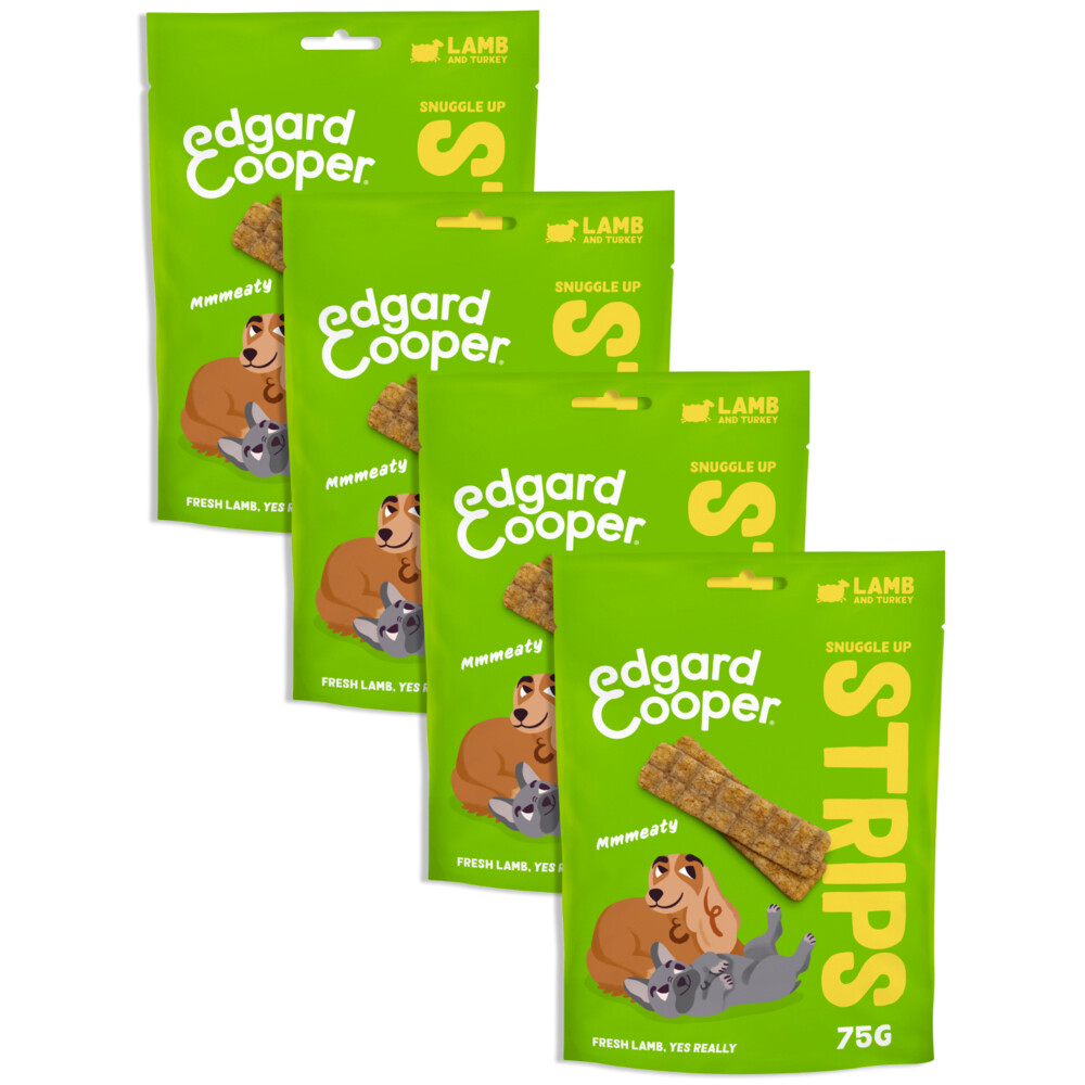 Edgard&Cooper 4x  Adult Strips Lam&Kalkoen 75 gr