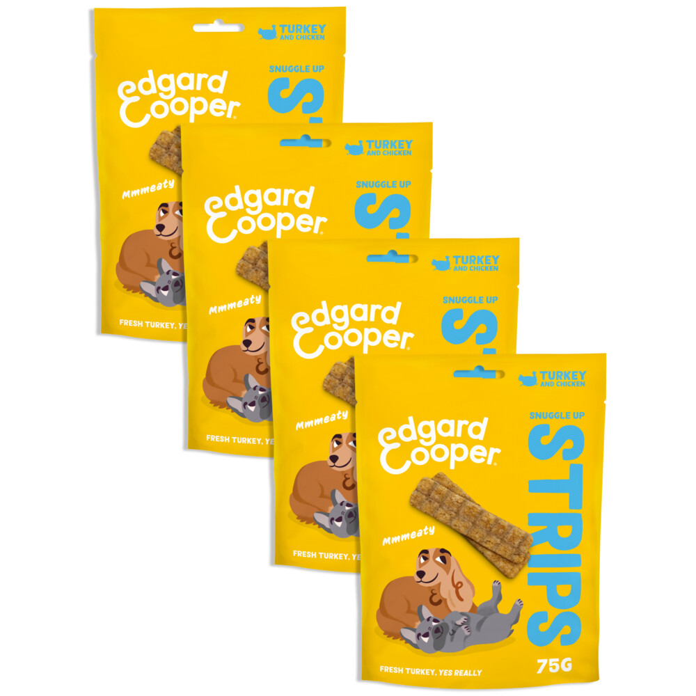 Edgard&Cooper 4x  Adult Strips Kalkoen - Kip 75 gr