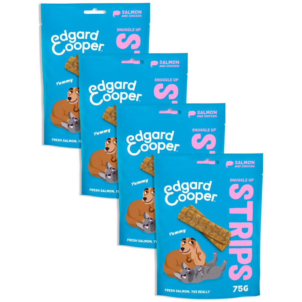 Edgard&Cooper 4x  Adult Strips Zalm&Kip 75 gr