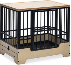 DESIGNED BY LOTTE Bench Quirine - Hondenbench - Zwart - MetaalHout - M 81x57x71 cm