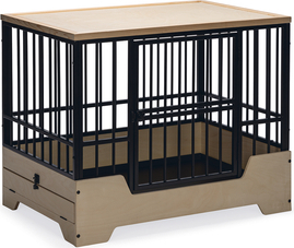 DESIGNED BY LOTTE Bench Quirine - Hondenbench - Zwart - MetaalHout - M 81x57x71 cm