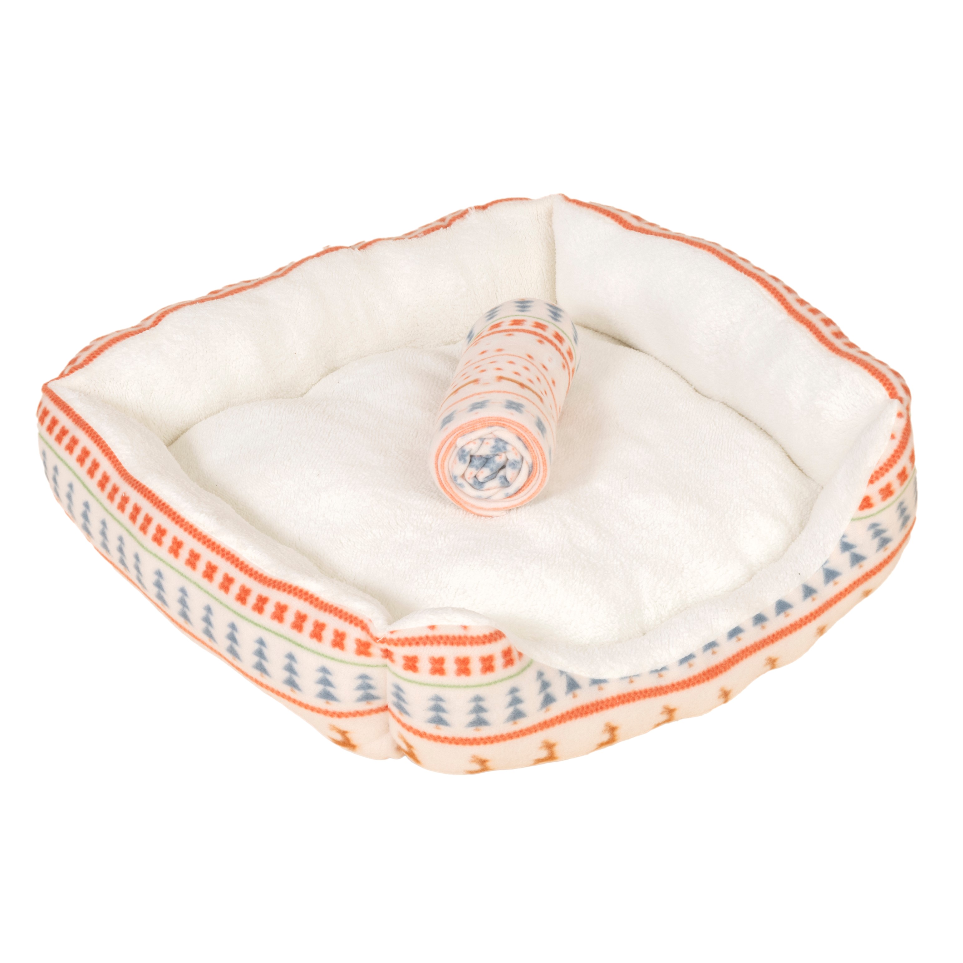 TIAKI Scandinavisch Winterpatroon Bed & Deken maat M hond
