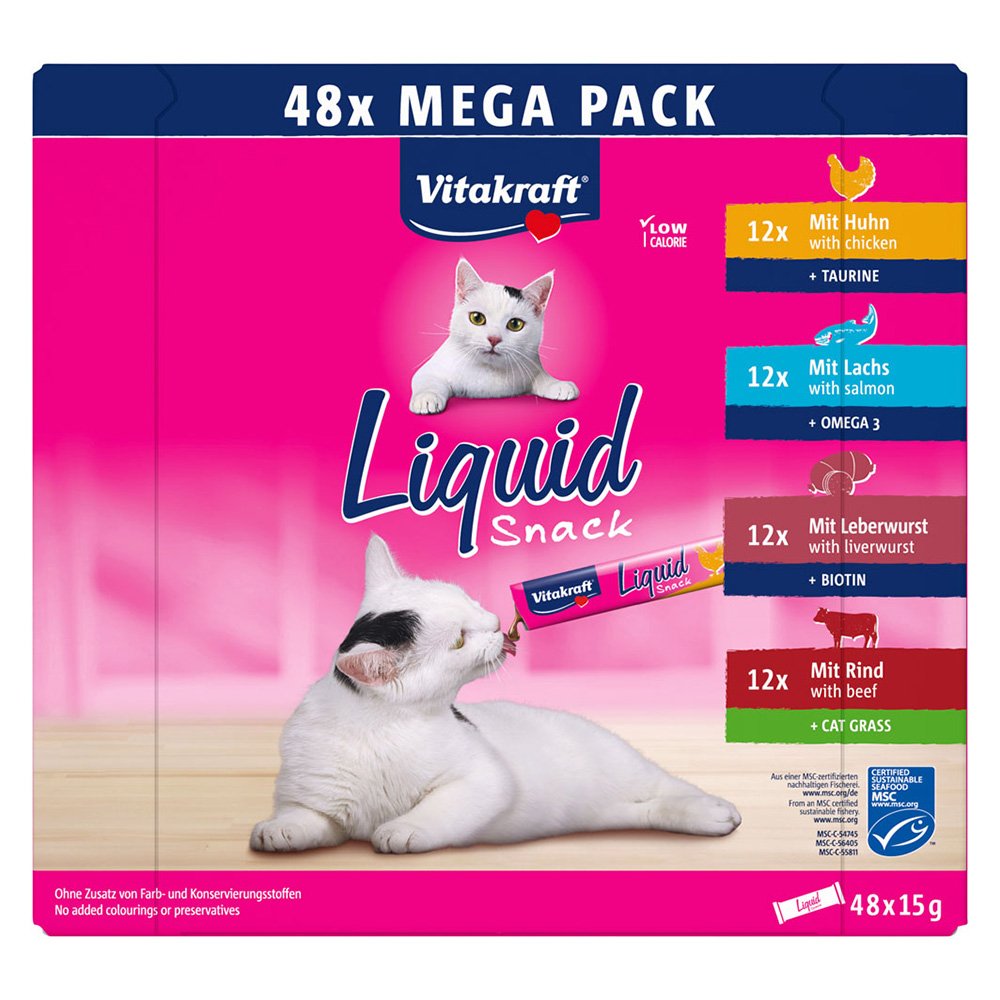 Vitakraft Cat Vloeibare snack Multipack - 48 x 15 g (Mix 2)