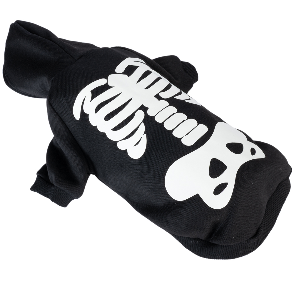 TIAKI Skelet Hoodie gloeit in het donker Gr. S ca.30cm ruglengte hond