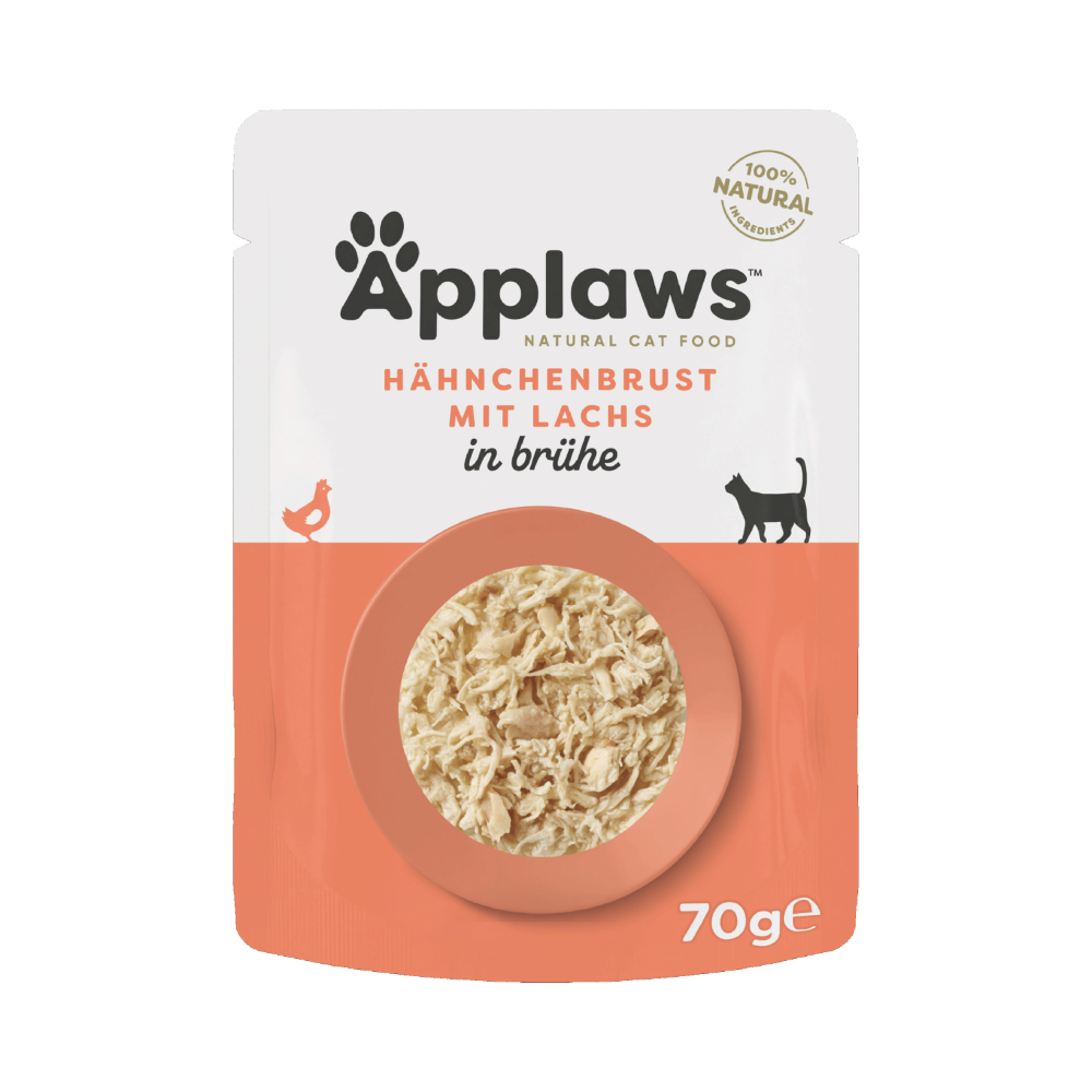 Applaws Maaltijdzakjes in Bouillon Voordeelpakket 12 x 70 g Kattenvoer - Kipfilet met zalm