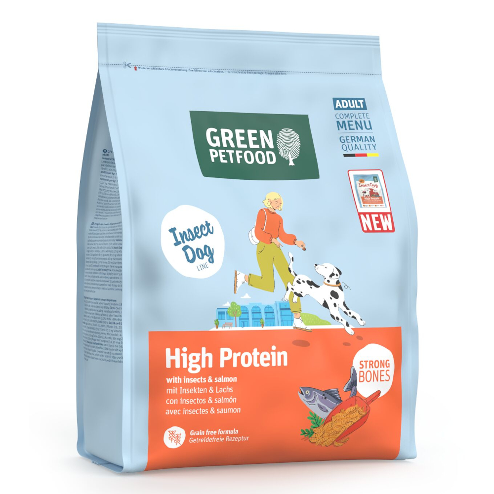 Green Petfood 900g  High Protein Insecten & Zalm Hondenvoer droog