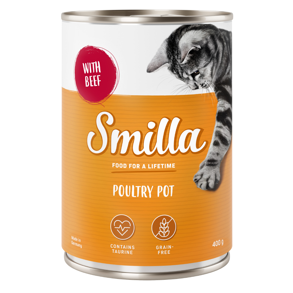 Smilla 6x400g Gevogelte- en Vispannetje Mals Gevogelte met Rund  Kattenvoer