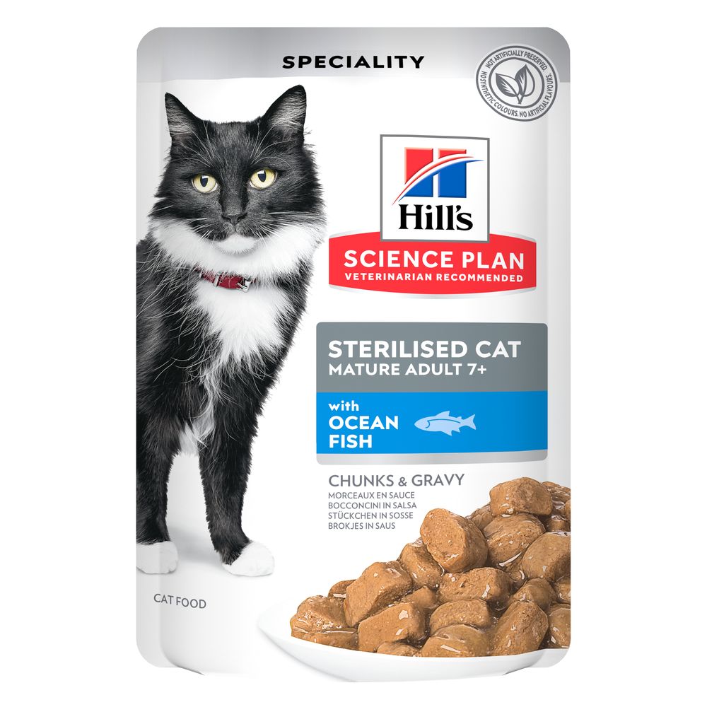 Hill's Science Plan Mature Adult 12 x 85 g Kattenvoer - Sterilised Zeevis (12 x 85 g)
