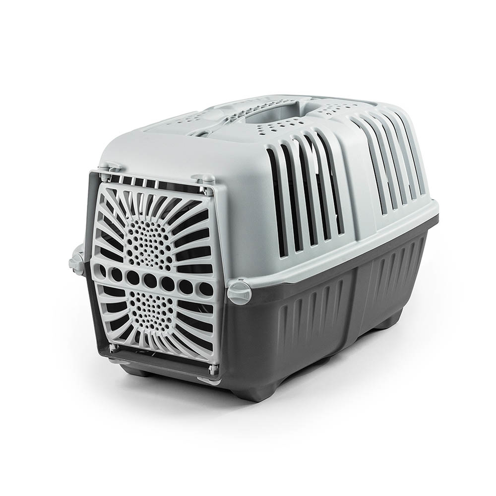 Lionto transportbox van kunststof, antraciet 31,5x48x33cm hond