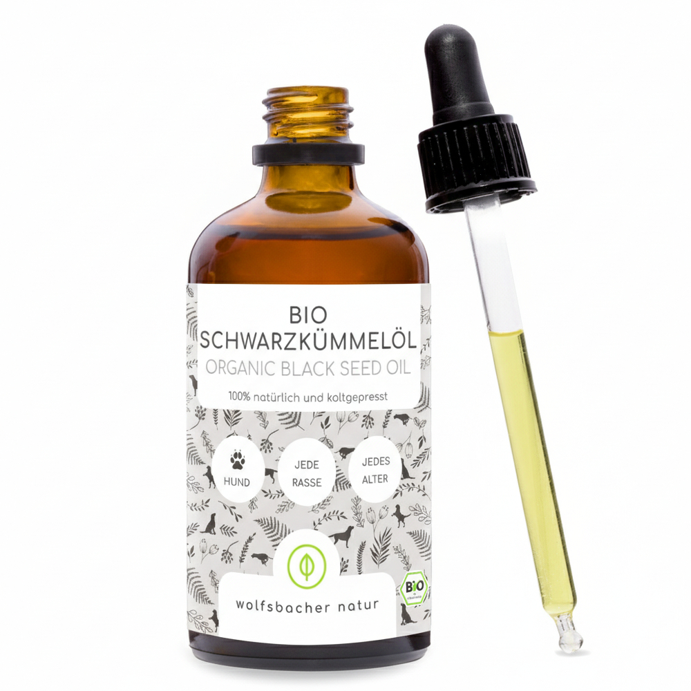 Wolfsbacher Natur 100ml  biologische zwarte komijnzaadolie supplement voor honden