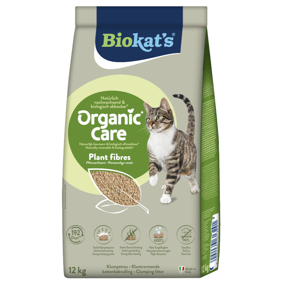 BioKat's 30l (ca. 12kg)  Organic Care kattenbakvulling van plantaardige vezels