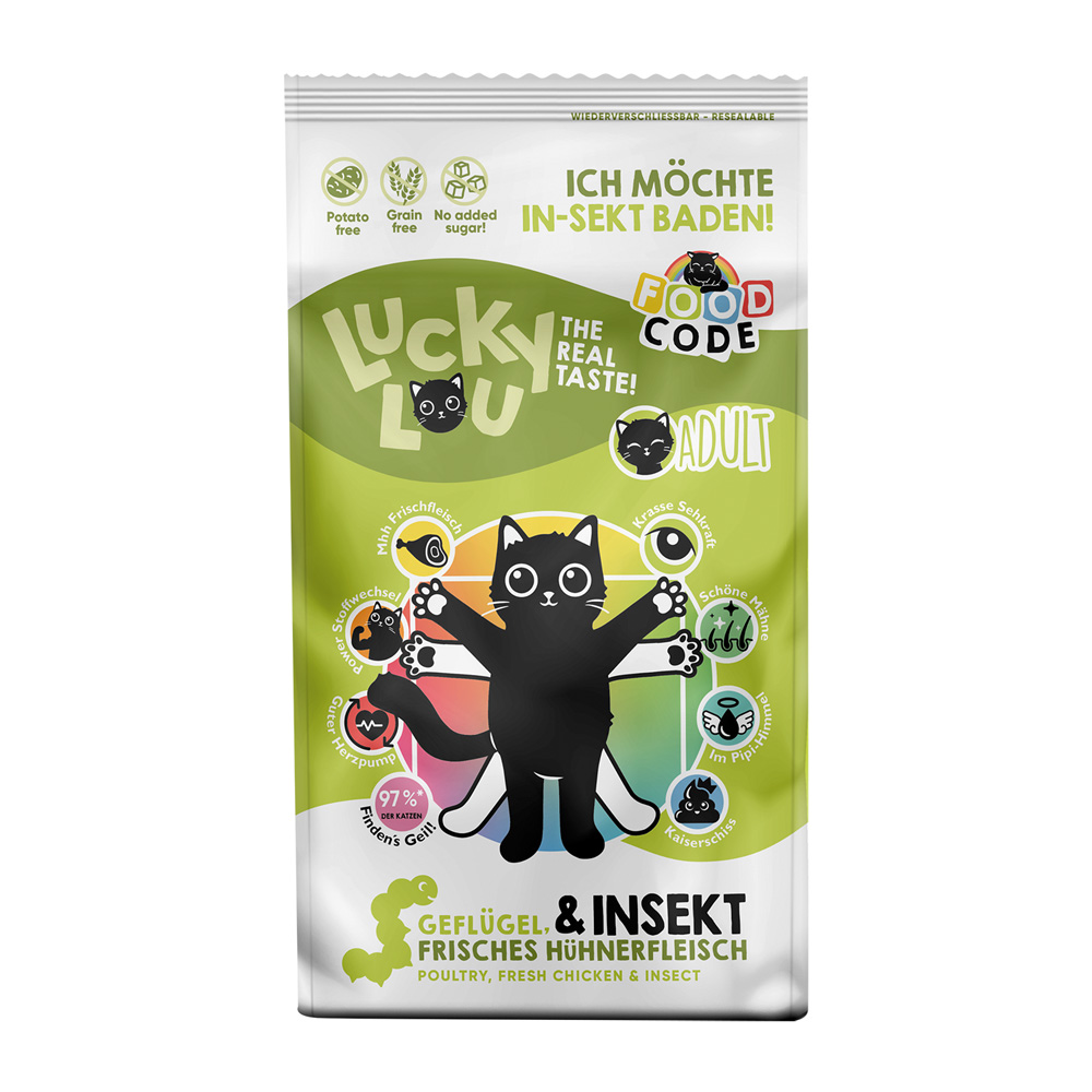 Lucky Lou 340g  Adult Gevogelte & Insecten Kattenvoer droog