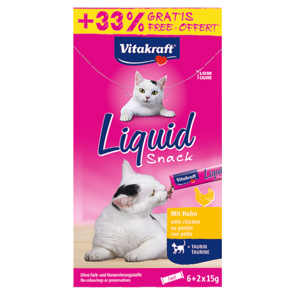 Vitakraft 33% Korting!  Kat Vloeibare snack  - kip + Taurine