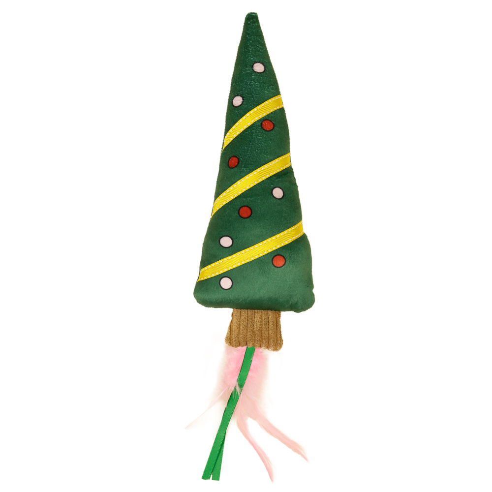 TIAKI kattenspeelgoed kerstboom L 42 x B 10 x H 5 cm
