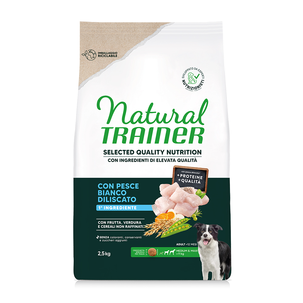 Trainer Natural Dog Natural Trainer Selected Quality Nutrition Adult Medium & Maxi Witte Vis - 2,5 kg