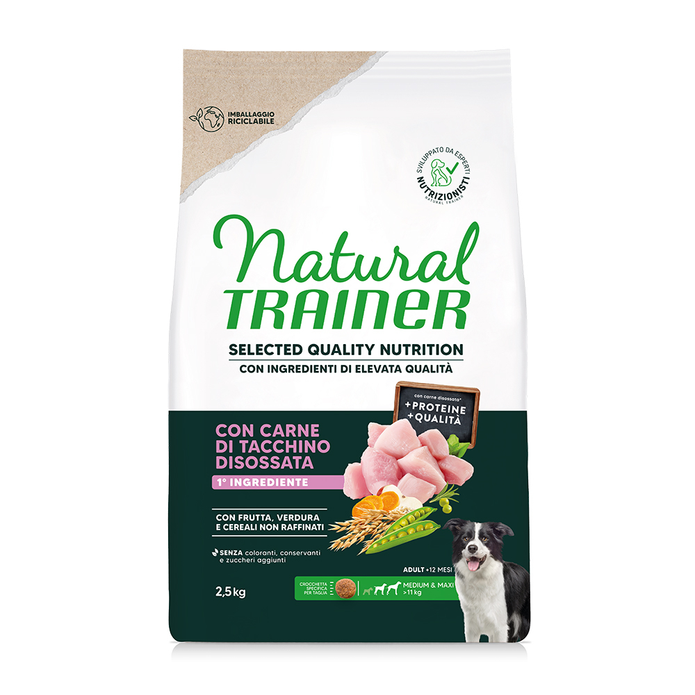 Trainer Natural Dog Natural Trainer Selected Quality Nutrition Adult Medium & Maxi Kalkoen - 2,5 kg