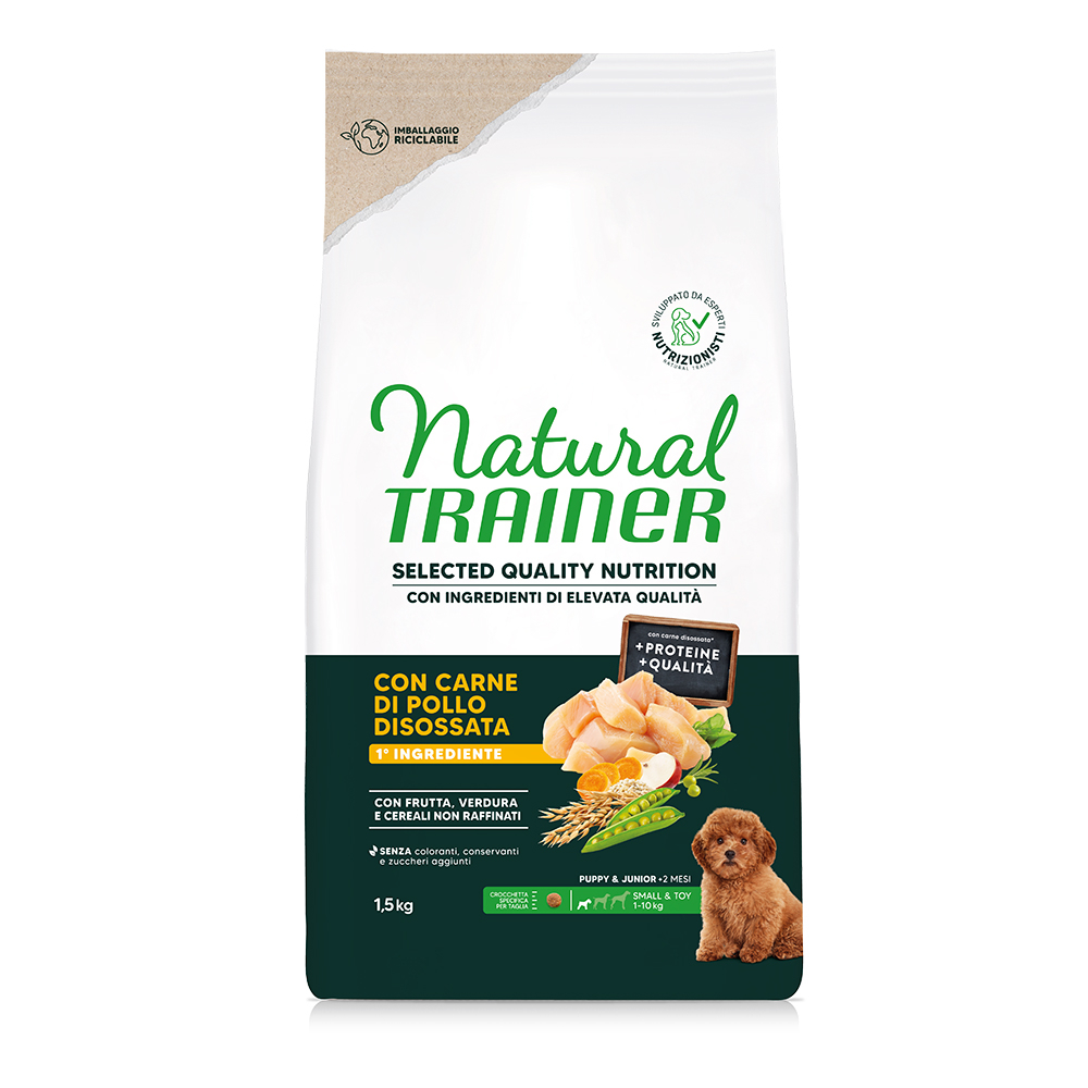 Trainer Natural Dog Natural Trainer Selected Quality Nutrition Puppy Small & Toy Kip - dubbelpak: 2 x 1,5 kg
