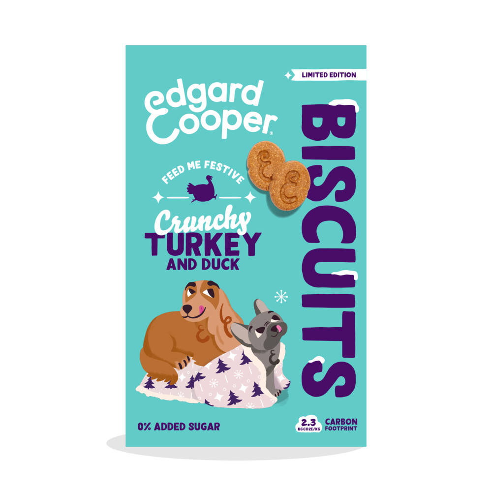 Edgard&Cooper 7x  Feestelijke Honden Biscuits Eend&Kalkoen 400 gr