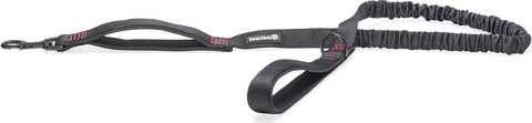 BEEZTEES Parinca Premium Elastische Looplijn - Hondenriem - Nylon - Zwart