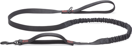 BEEZTEES Parinca Premium Elastische Looplijn - Hondenriem - Nylon - Zwart