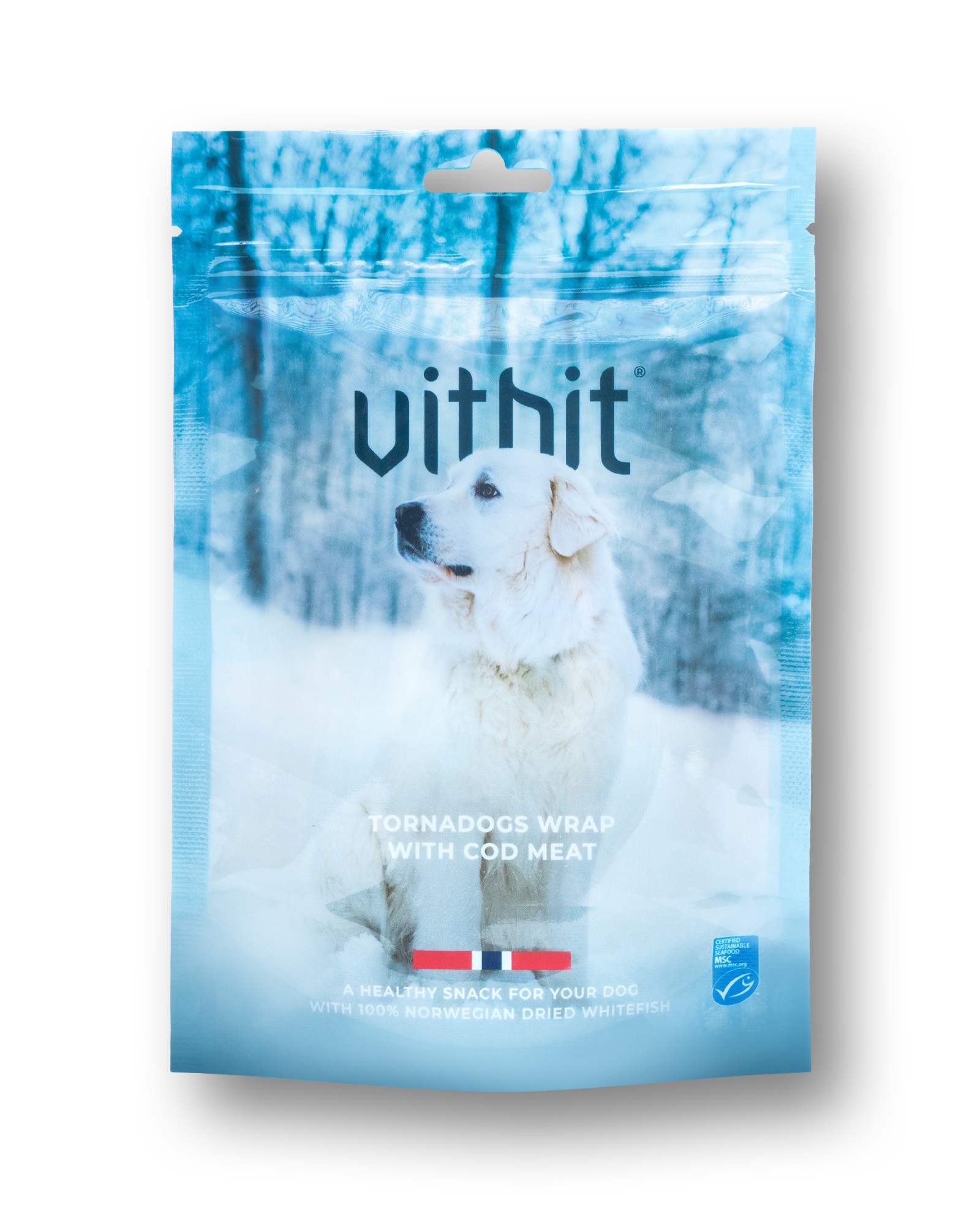 Vitbit hondensnack Tornadogs Wraps met kabeljauw 100 gr.