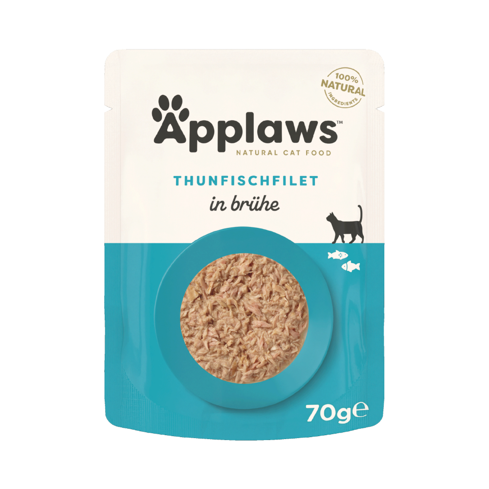 Applaws Maaltijdzakjes in Bouillon Voordeelpakket 12 x 70 g Kattenvoer - Tonijnfilet