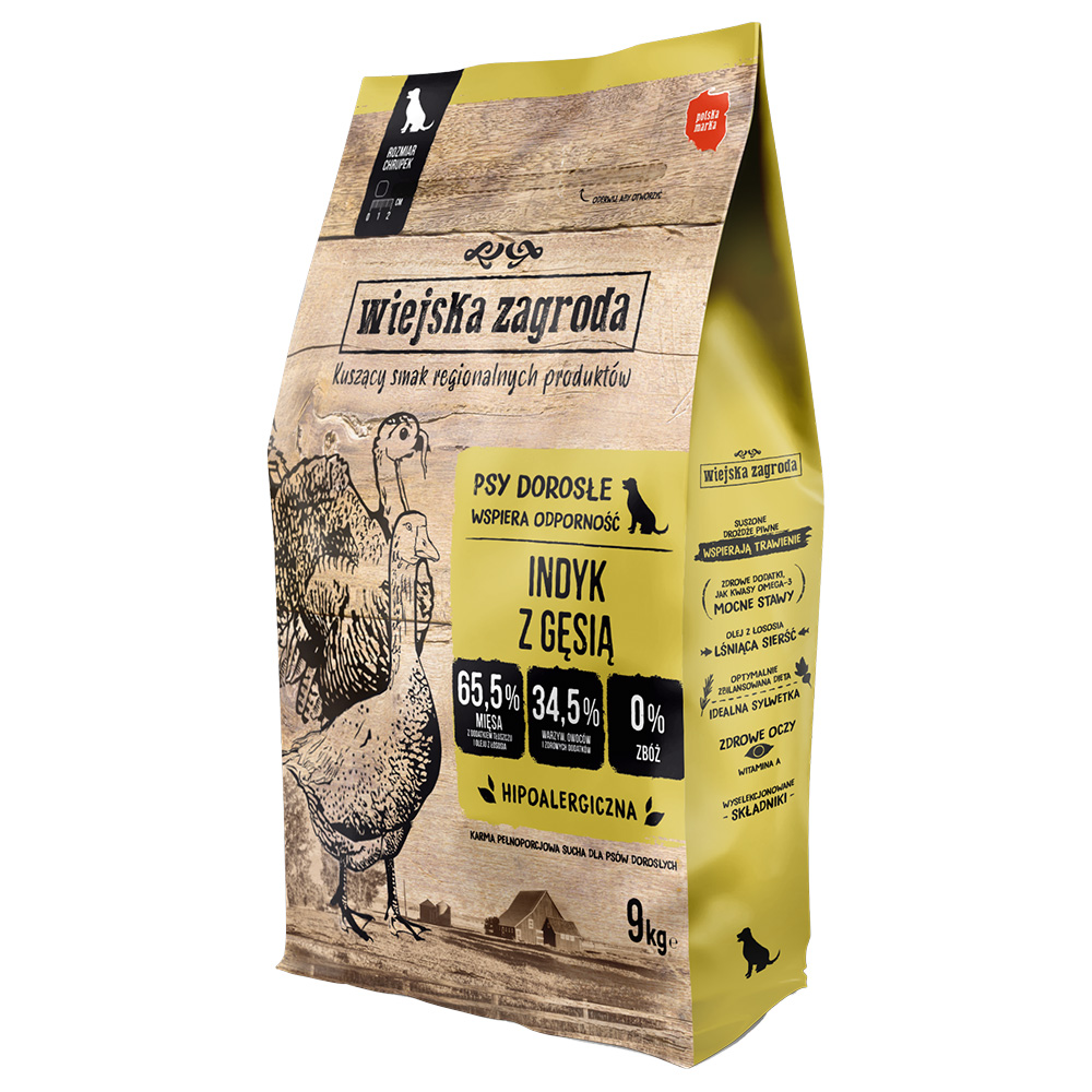 Wiejska zagroda kalkoen met gans - 9 kg