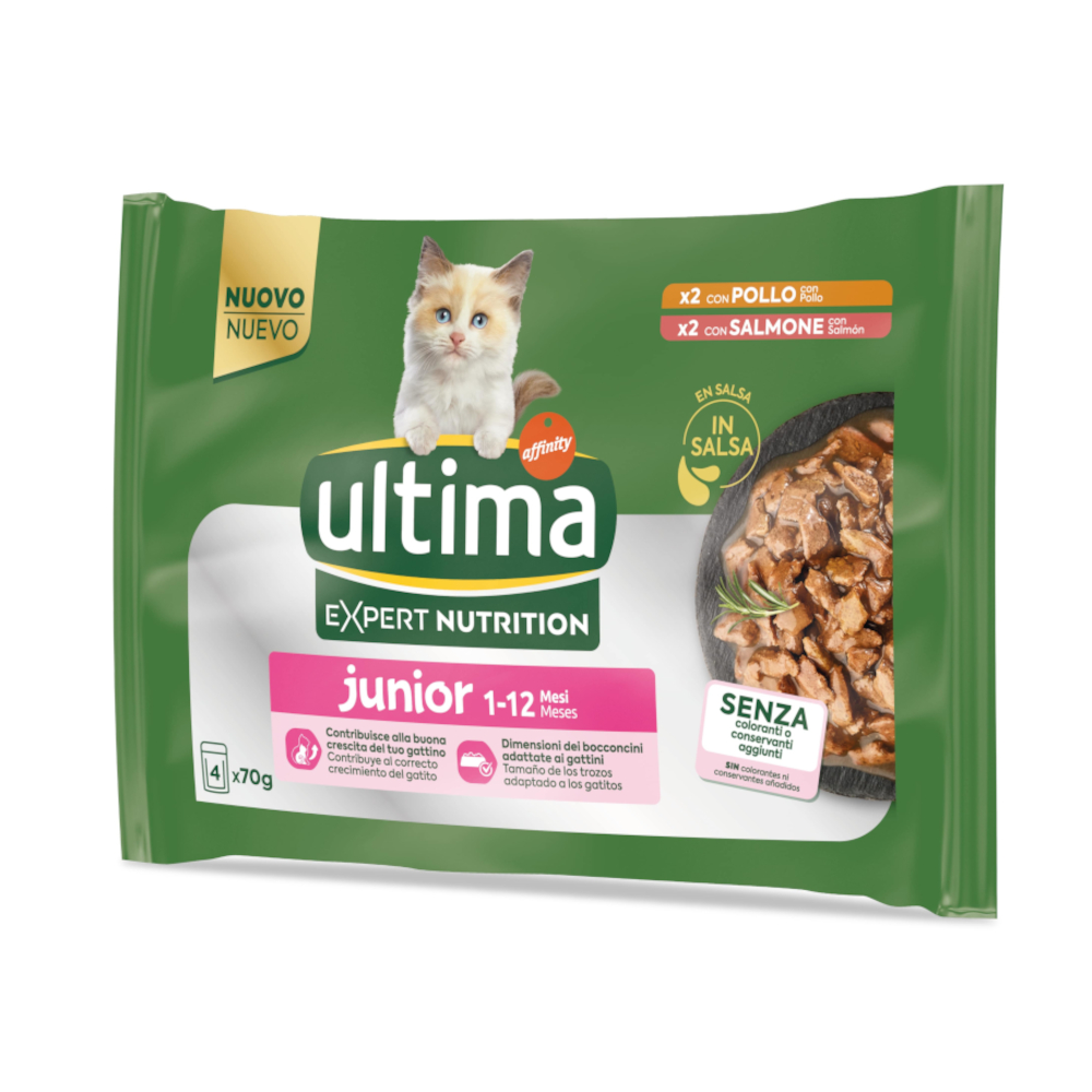 Affinity Ultima Ultima Cat Expert Nutrition Junior Kip & Zalm - 4 x 70 g