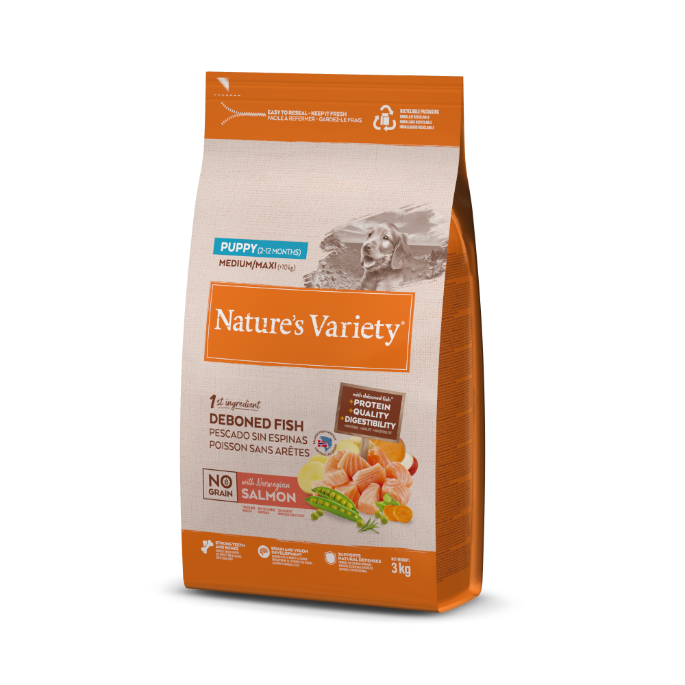 Nature’s Variety Nature's Variety No Grain Puppy Medium/Maxi Zalm - 3 kg