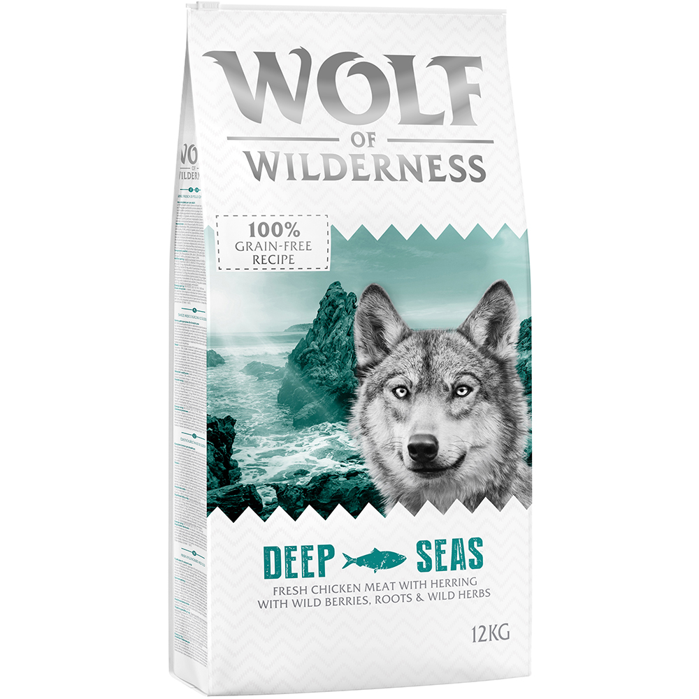 Wolf of Wilderness 2x12kg 'Deep Seas' met Haring  Hondenvoer