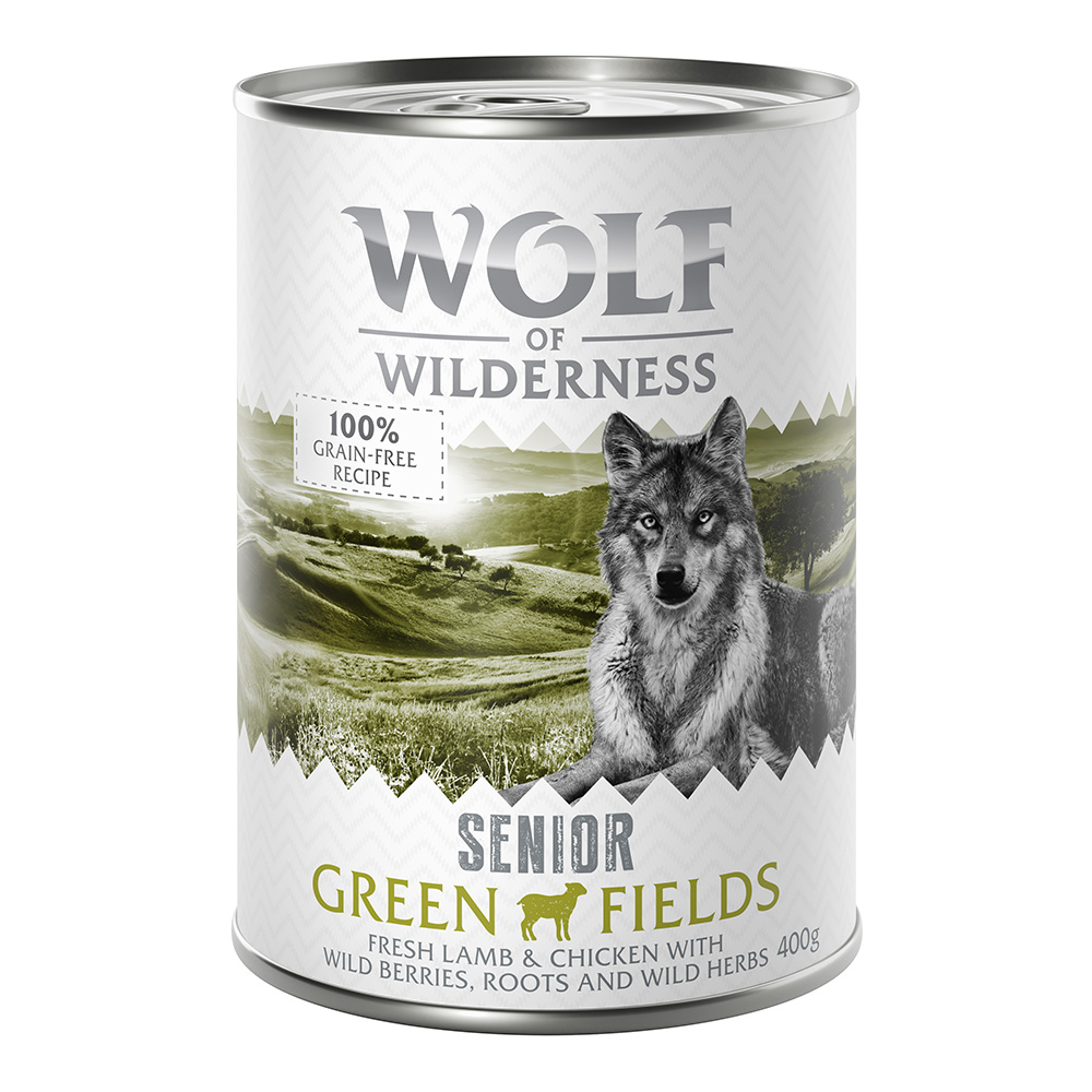 Wolf of Wilderness 6x400g Senior Green Fields Lam  Hondenvoer