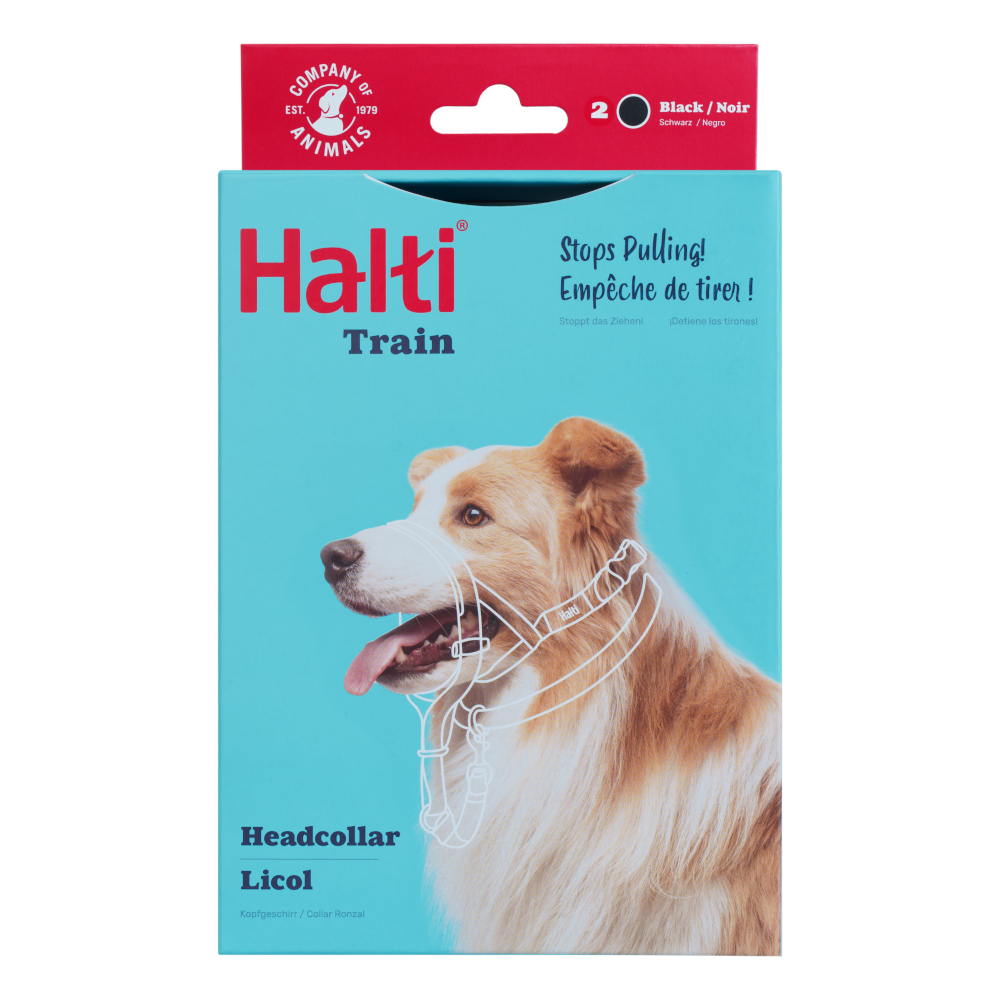 Halti Hoofdtuig Zwart - Maat 2: Beagle, Border Collie, Pudel