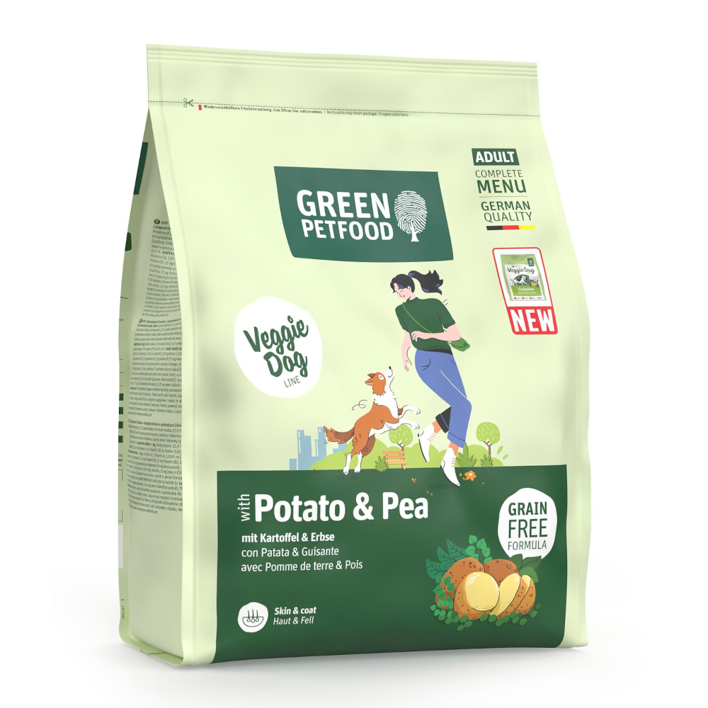 Green Petfood 900g  VeggieDog Graanvrij Aardappel & Erwt Droog hondenvoer