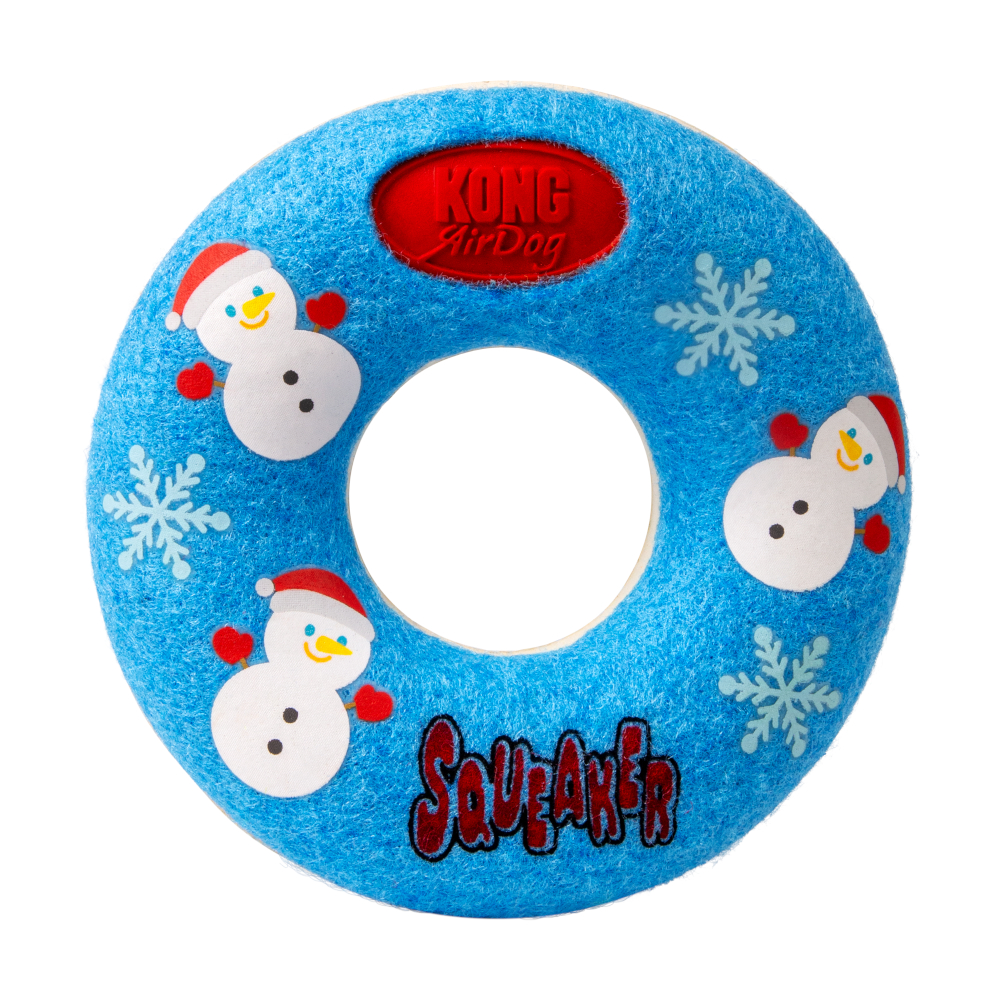 Kong Holiday AirDog Squeaker Donut - Maat M: ca. Ø 12 x H 3,2 cm