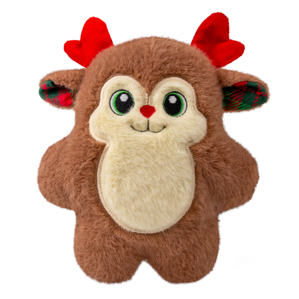 Kong Holiday Snuzzles Rendier - Maat M: L 23 x B 19 x H 8 cm