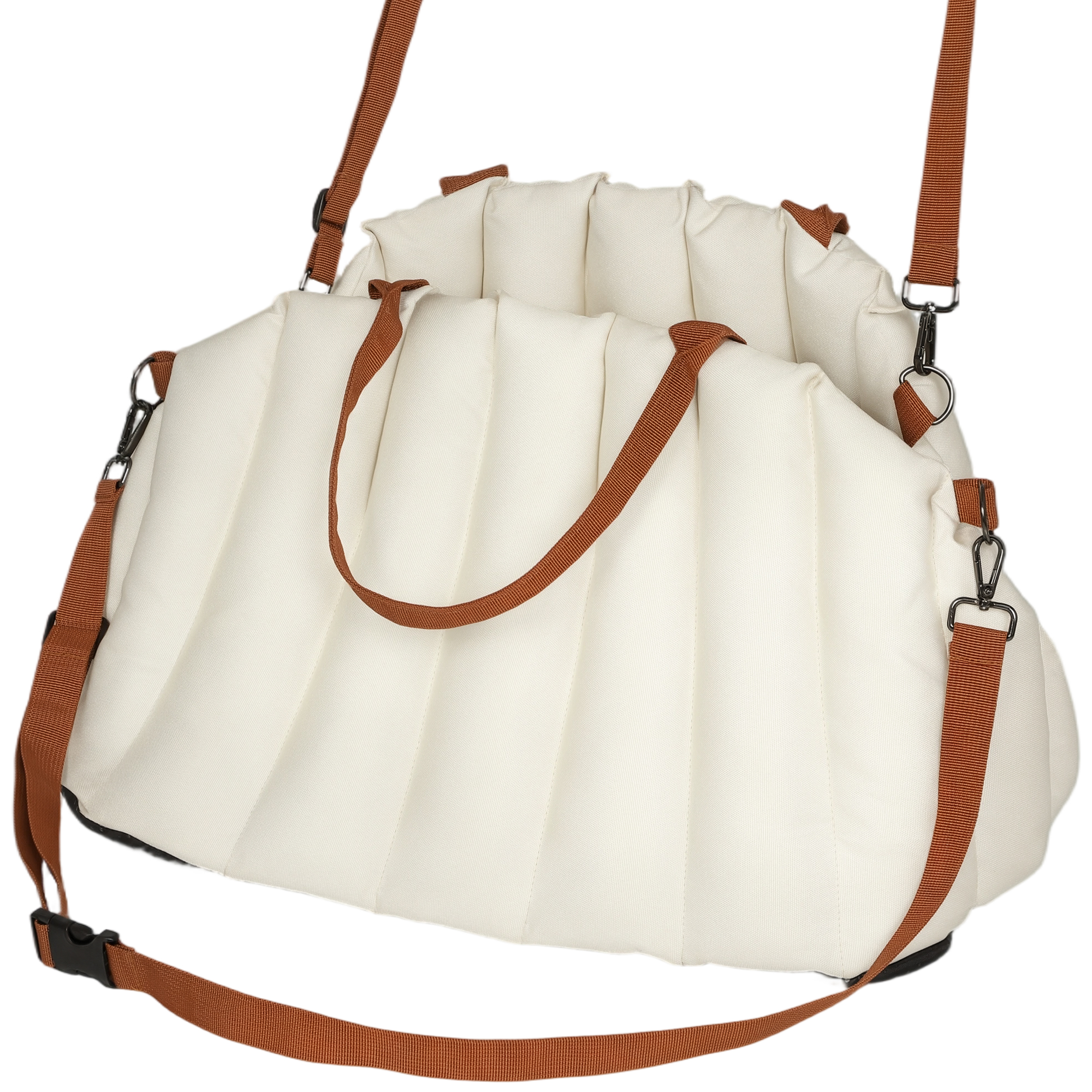 PawHut autostoel voor honden tot 5 kg, 2 riemen, Oxford-stof, kussen, riem, crèmewit