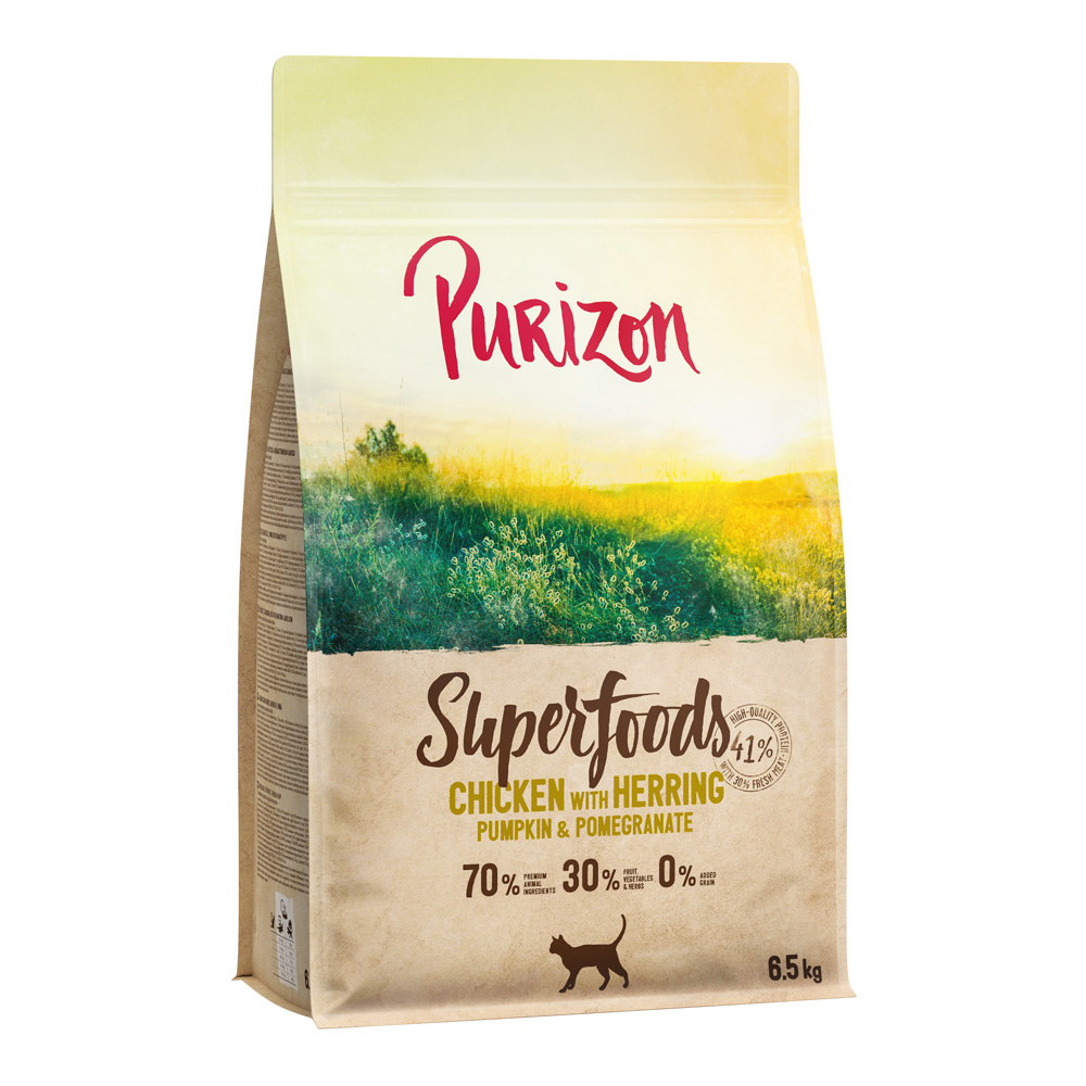 Purizon Dubbelpakket: 2x6,5kg  Cat Superfoods kip droogvoer