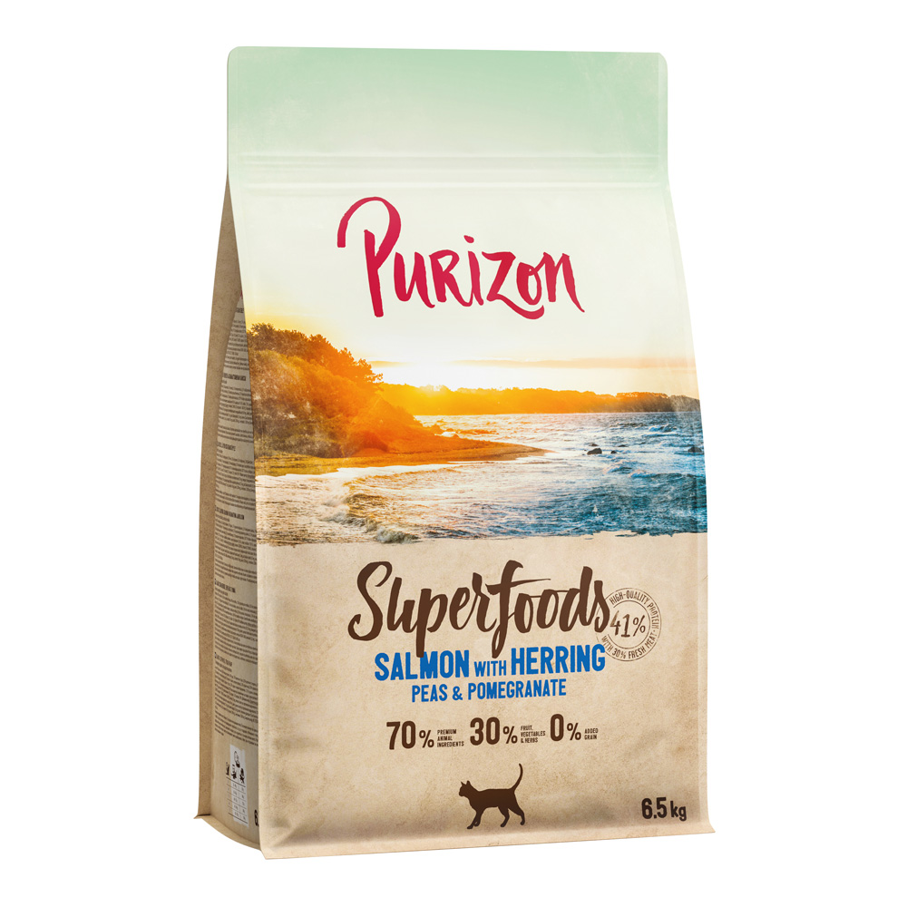 Purizon Dubbelpakket: 2x6,5kg  Superfoods zalm droogvoer voor katten