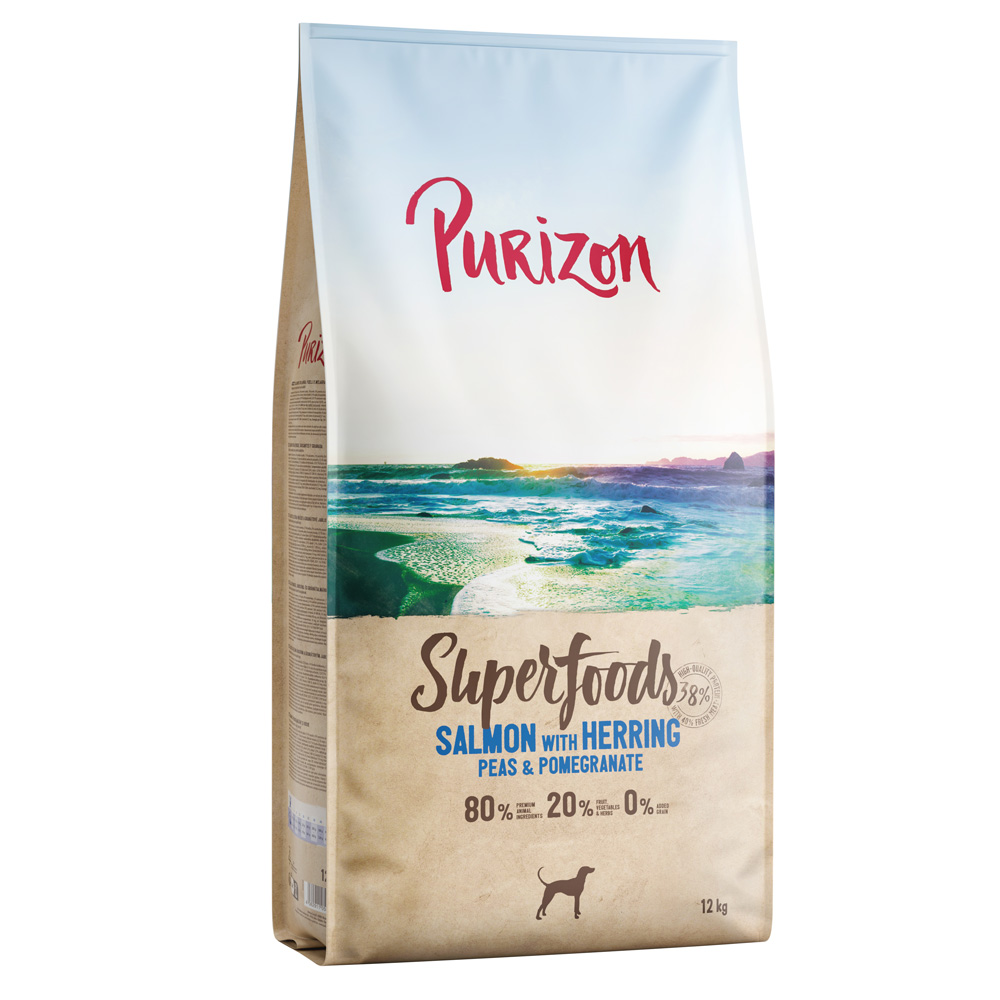 Purizon Superfoods zalm met haring, doperwten en granaatappel Dubbelpak: 4 x 1 kg