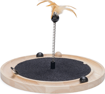 DESIGNED BY LOTTE Krabspeelgoed Idah - Kattenspeelgoed - Hout - ZwartBruin - 39,5x39,5x29 cm