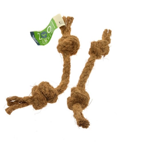 Zoolekker Cocos touw 2 knopen M - natuurlijk hondenspeelgoed met tandverzorgende werking