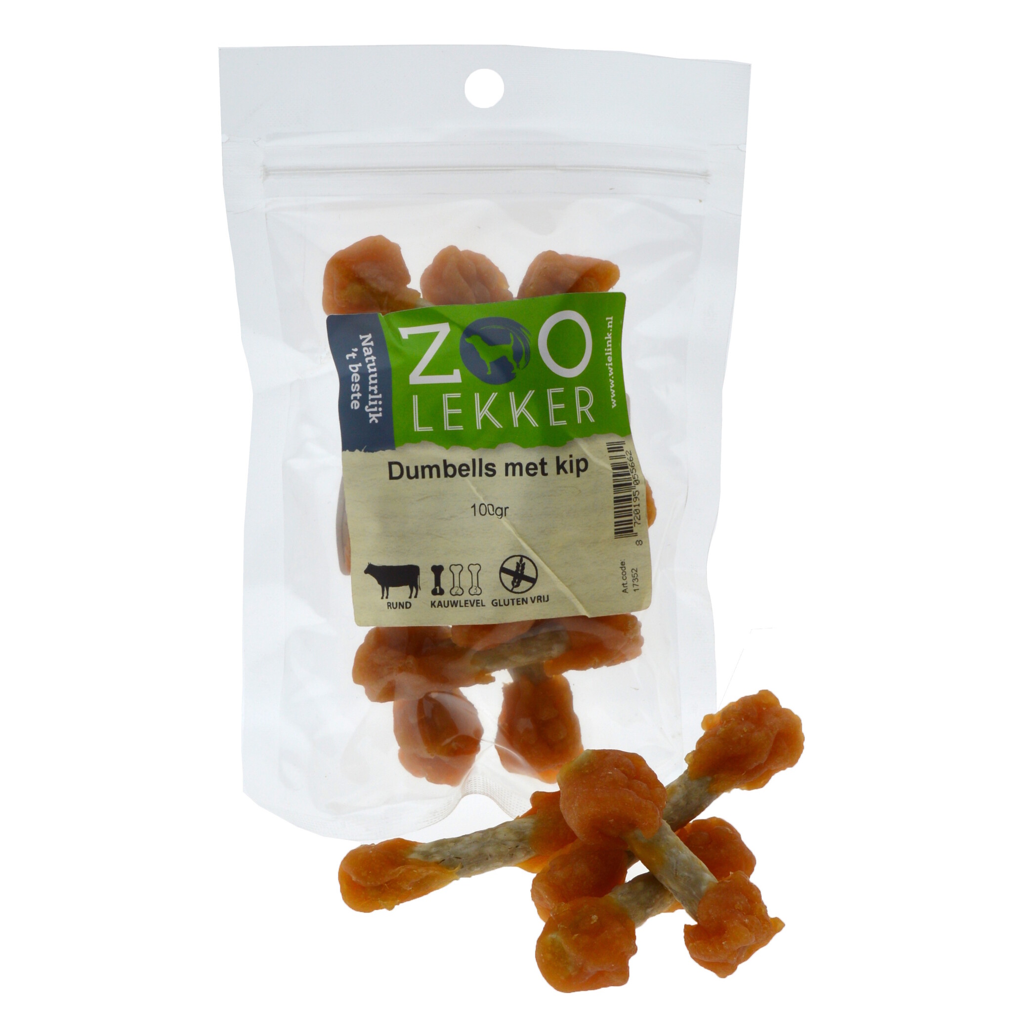 Zoolekker Dumbells met kip - smakelijke hondensnack 100 g en 400 g 100 Gram