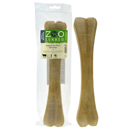 Zoolekker Geperst Bot hondensnack van buffelhuid 30 cm - natuurlijke kauwsnack 300-310 g