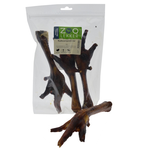 Zoolekker Kalkoenpoot - natuurlijke hondensnack per 3 stuks