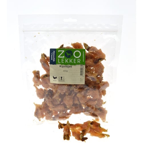 Zoolekker Kipvisjes - smakelijke hondensnack in 100 g en 400 g verpakkingen 400 Gram