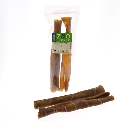 Zoolekker Kamelenhuid rol hondensnack 30 cm - natuurlijke kauwsnack voor honden, 2 stuks