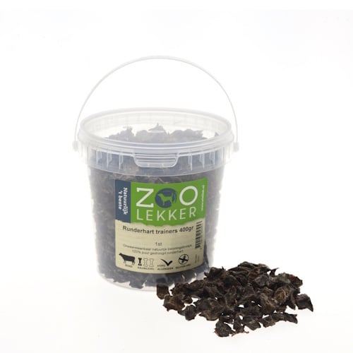 Zoolekker Runderhart trainers voor honden - 100% rund, glutenvrij en hypoallergeen 400 Gram