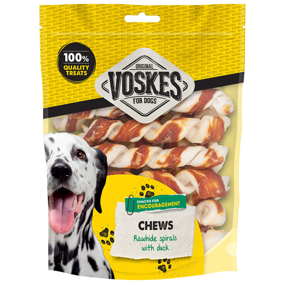 Voskes 15x  Hondensnack Spiralen Runderhuid&Eend 20 stuks